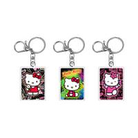 OEM personalizado anime de dibujos animados de oro acrílico llavero imprimir papel plateado transparente estampado en caliente llavero epoxi con diseño
