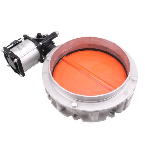 Single Flange Pneumatic Powder Butterfly Valve Aluminum Alloy Dust Butterfly Valve with Limit Switch for Cement Silo Discharge