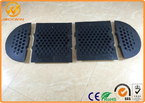 Heavy Duty Traffic Car Parking Stopper Rubber Yellow and Black 500 * 600 * 50 mm
