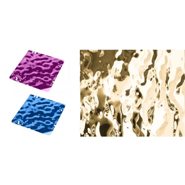 PVD Синяя водная волна Нержавеющая сталь панель штампованная водная волна лист для стены