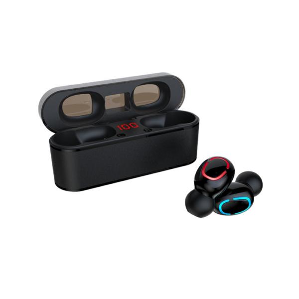 Digital Display Mini In-Ear TWS Earbuds Wireless HiFi Stereo Bluetooth Earphone with Aluminum-Alloy Charging Case