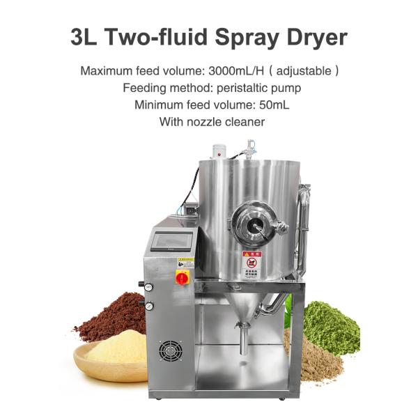 3 л/ч Промышленный спрейный сушильщик Атомизатор Мгновенный кофе Кокосовое молоко в порошке Коммерческое