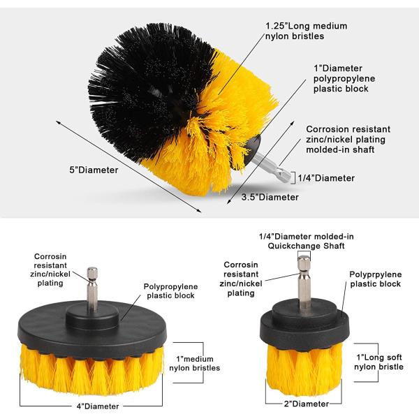 Очищать приложения щетки сверла установил многоцелевой средний скруббер силы щетинки