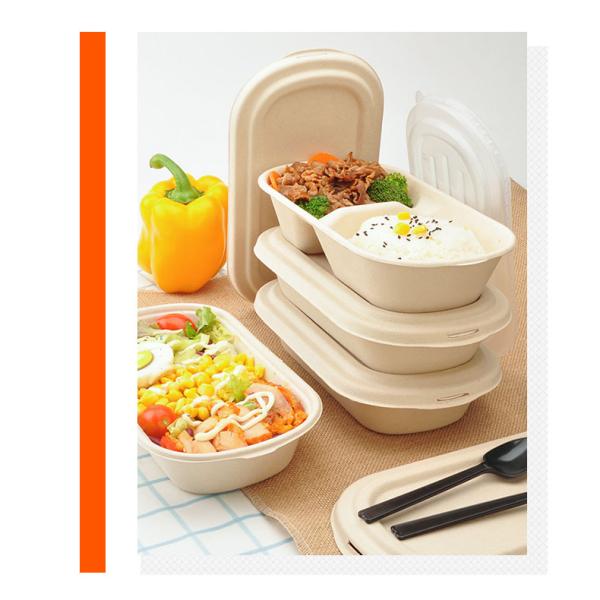 Коробка для завтрака 500ml 700ml 850ml 1000ml 5 отсеков устранимая бумажная