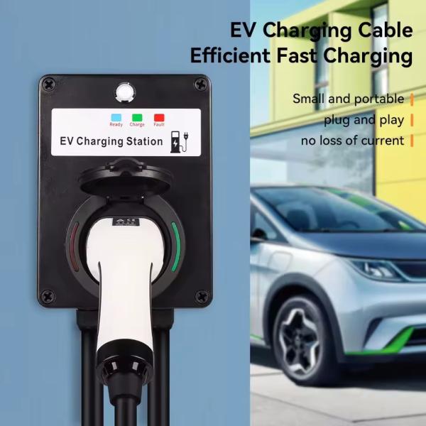 Plug de charge électrique OEM 32A 7.3kw Plug de charge électrique de type 2 avec câble de 5 m