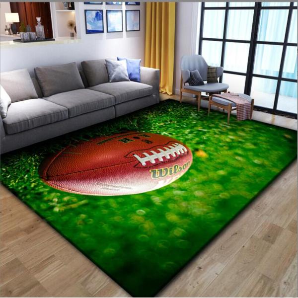 Rectangular Polyester Fiber Cartoon Football Living Room Floor Carpets 60*90cm