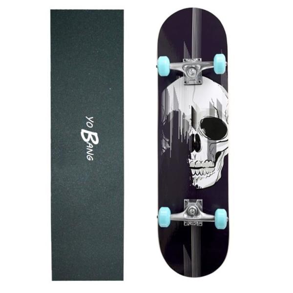 Adults Pro Skateboard Decks Human Skeleton Graphics Design Blue Pu Wheel