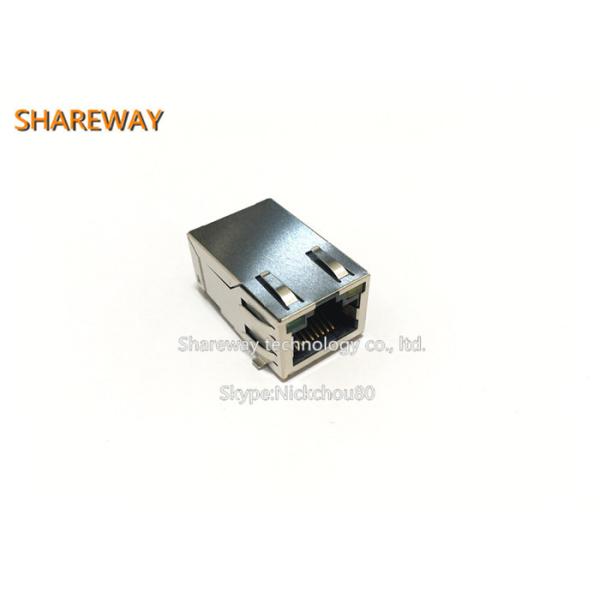 Single Row 6pins PoE RJ45 Connector J0G-0059NL Right Angle With LED / Finger