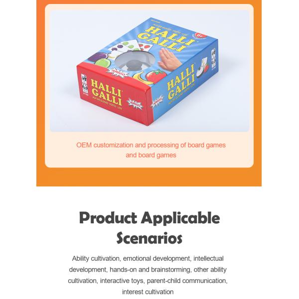 Halli Galli Jogos de Tabuleiro Educacional Set de papel revestido de 250g personalizado