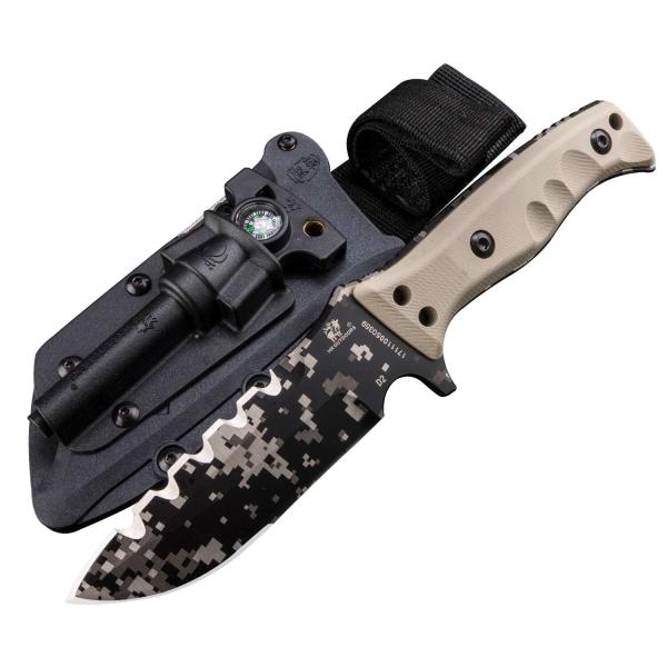 Ergonomically Military Camouflage Pocket Knife Molybdenum Folding 19.8cm