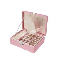 Chic Leather Large Jewelry Box Packaging With Dividers For Rings Earrings