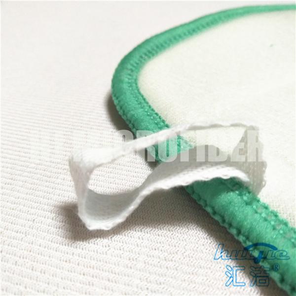 Green Color Microfiber Coral Fleece Fabric With Green Nylon Hard Wire Flat Refill Mops For Home Cleaning
