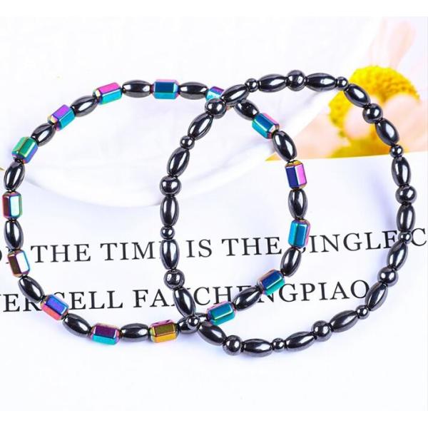 Драгоценные бисеры для похудения Магнитные гематитовые каменные браслеты для лодыжек с символом пяти звезд