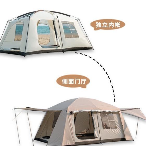 Outdoor Super Large Double Storey Thickened Party Camping Tent Two Bedroom One Living Room Family Camping
