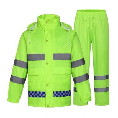 Reflective Raincoat, Classic Raincoat Waterproof Hi Vis Reflective Long Rain Jacket ANSI Class 3 Yellow, 4X-Large