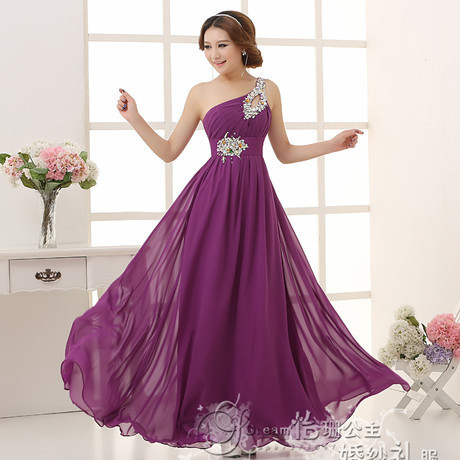 Chiffon Long Pink Bridesmaid Dress Double Shoulder Straps Beading Sash Toast Dress