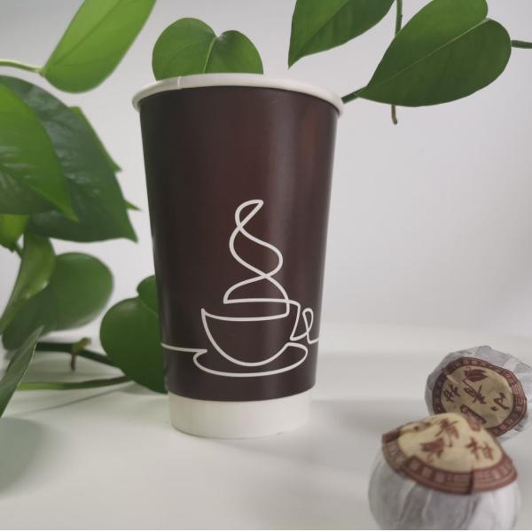 Customized Logo Paper Cup 8oz/12oz Black/Brown Disposable Cup for Paper Packaging