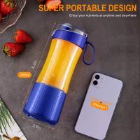 Blender portátil, Vaeqozva USB Rechargeable Smoothie no Go Blender Cup com canudos, batidas de proteínas Mini Mixer de frutas