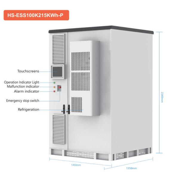 Система хранения энергии на батареях Lifepo4 100 кВт / 215 кВт Система BESS