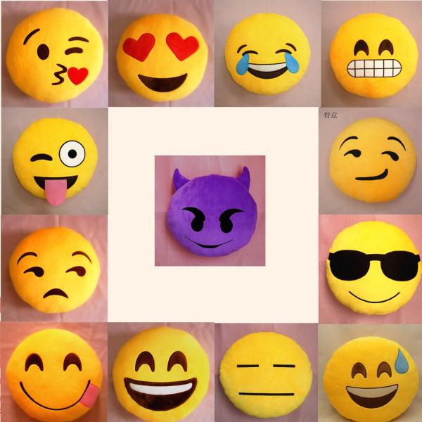 22 styles Emoji Emoticon Yellow and Round Stuffed Cushions And Pillows For Home Decoration