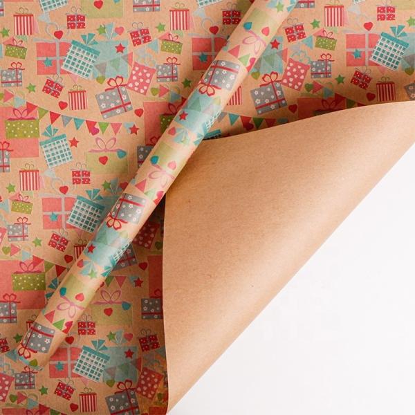 Pacote de presente MSD à prova de umidade para o Natal Festa Festa Diária Festa Kraft Arte Papel de embrulho