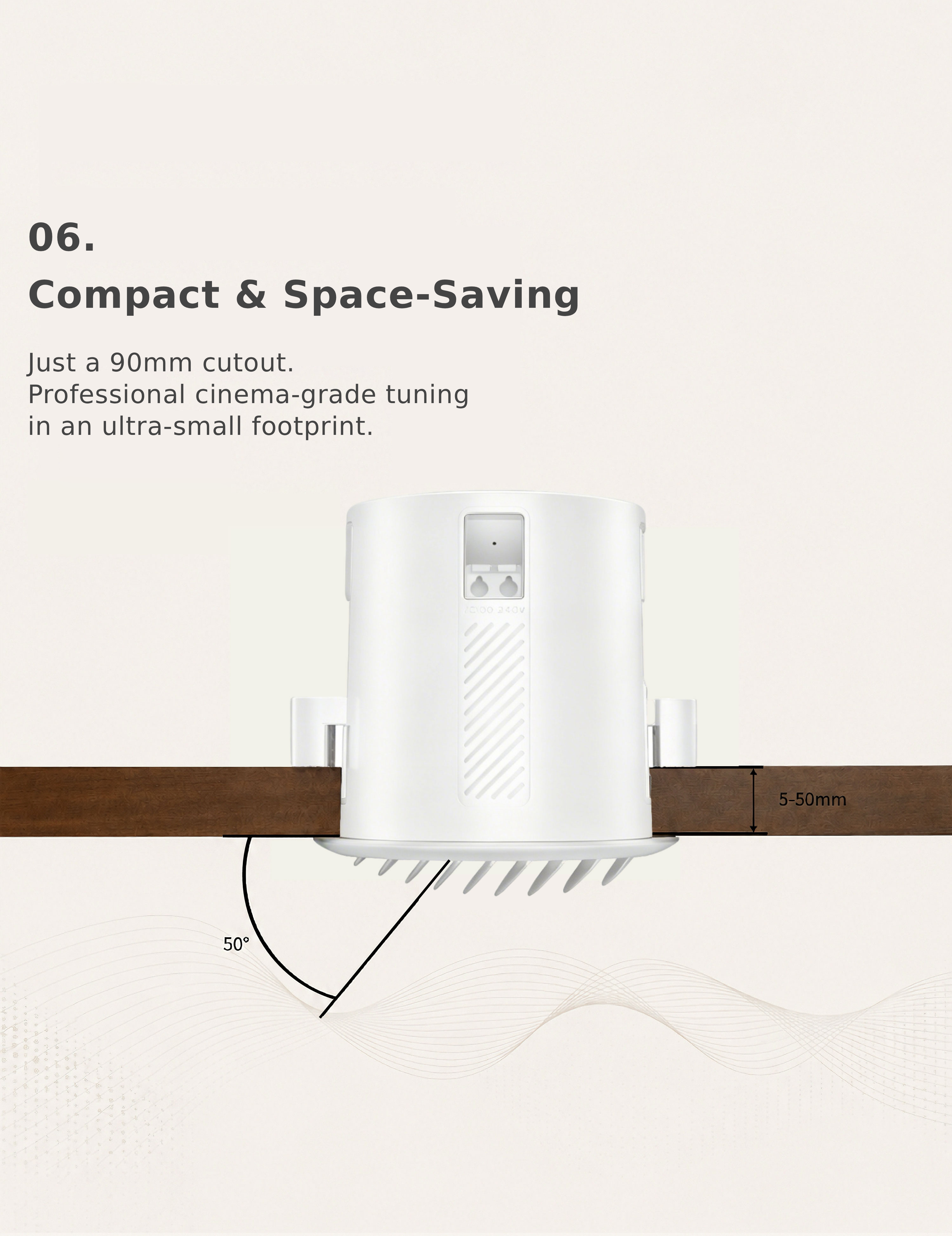 Snail Power CW90-P10 5.1 Wireless Hidden Living Room Home Cinema System 180W High Power In-Ceiling Speaker with 1000W Subwoofer