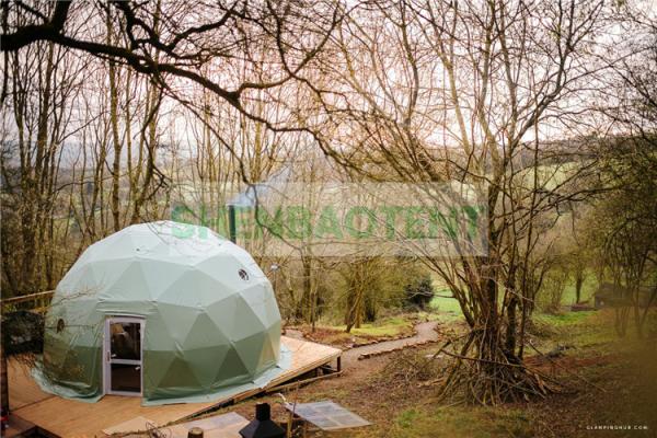 Anti UV Glamping Dome Tent Heat Proof PVC Cover Hotel Facility White Transparent Cover
