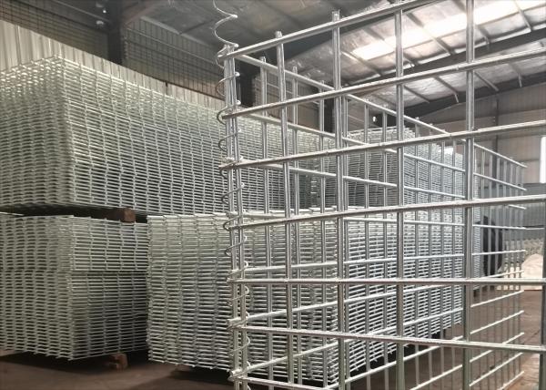 Zinc Coated 6 Gauge Wire Mesh Panel , 10cmx10cm Welded Mesh Gabion