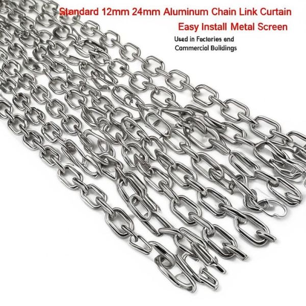 12x24mm Chain Size Aluminium Chain Curtain With 60% Open Area And 1.2mm Wire Diameter For Insect Protection
