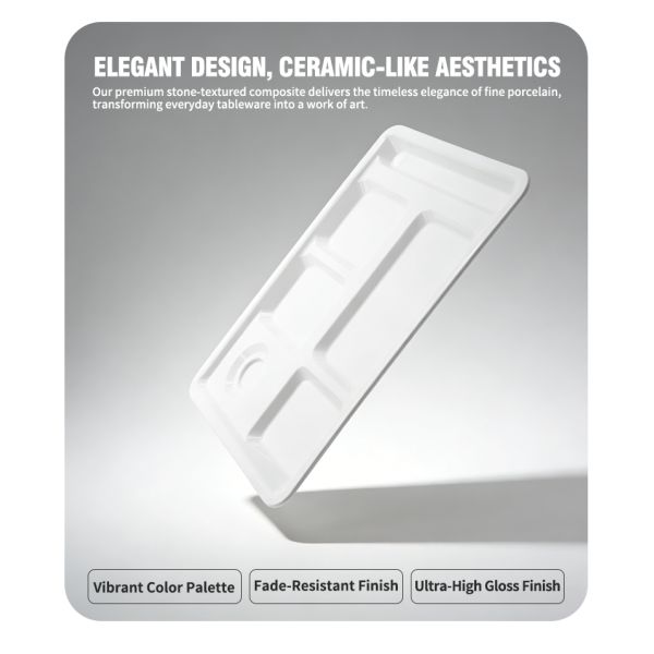 Premium Stone-Textured Commercial Compartment Tray