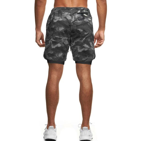 Custom Logo Double Layers Fitness Sportswear Mens Workout Compression Running Gym Shorts