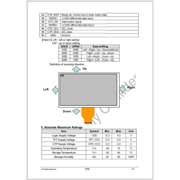 7-дюймовый IPS LVDS Малый сенсорный экран 1024x600 Белый светодиодный фонарь