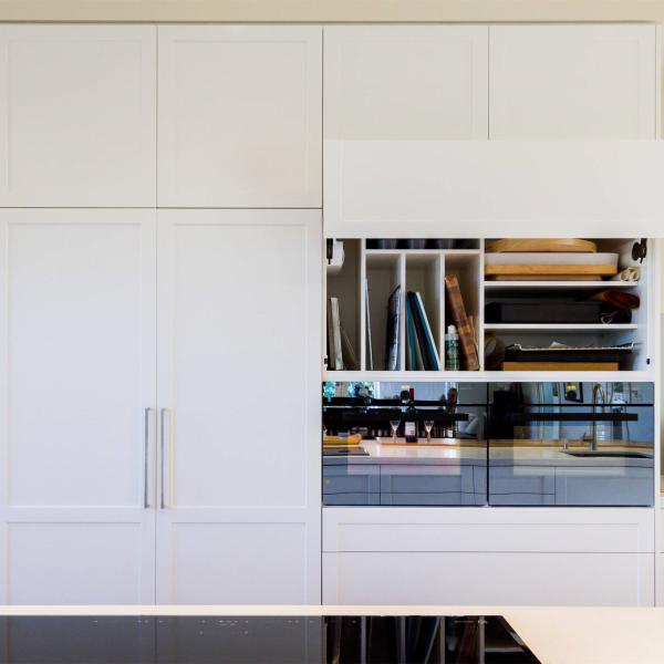 Modern Modular Lacquer Pantry Kitchen Cabinet White Shaker Style