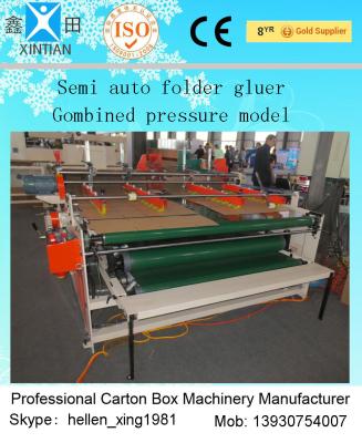 High Speed Manual Carton Folder Gluer Machine / Carton Box Making Machine 3.2Kw