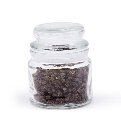 Food Storage Straight Round Clear Glass coffee Coffee Beans Jar With Deep Lid