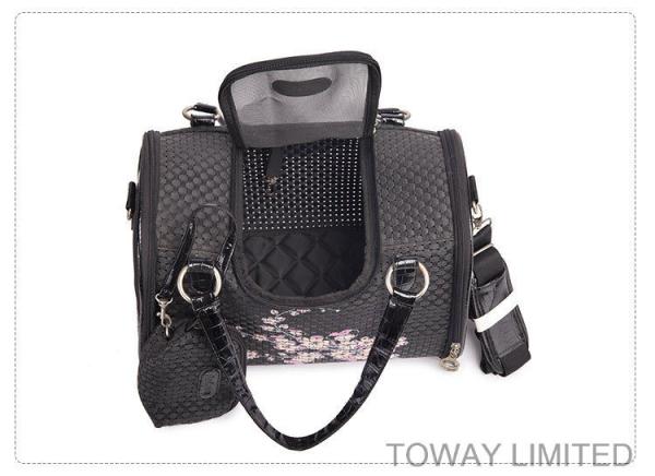  				Design Original Dog Bags Flower Engrave PU Leather Pet Carriers 	        
