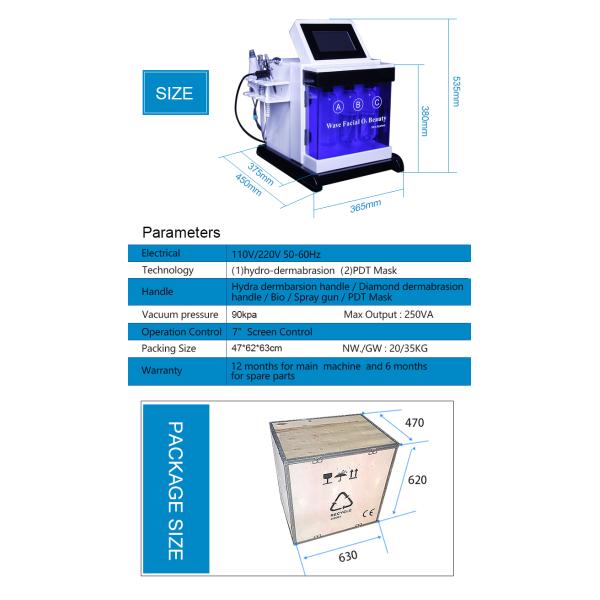 máquina de belleza facial de radiofrecuencia Terapia de bio ultrasonido RF para la eliminación de cicatrices hidratantes faciales