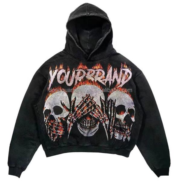 Black Digital Print Hoodie Sweatshirt Mens Streetwear Hoodies 300 Grams To 420 Grams