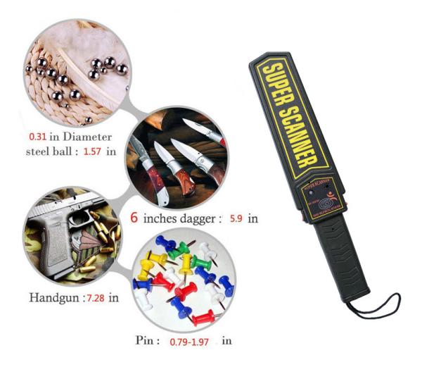 High Sentivity IP31 Hand Held Metal Detector Wand For Security Checking