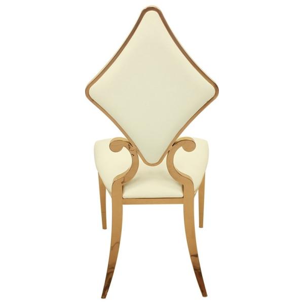 Stackable Stainless Steel Wedding Chair Prismatic Back Upholstered Seats