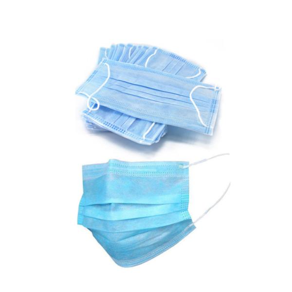 Blue Disposable Protective Face Mask , Non Woven Fabric Face Mask Eco - Friendly