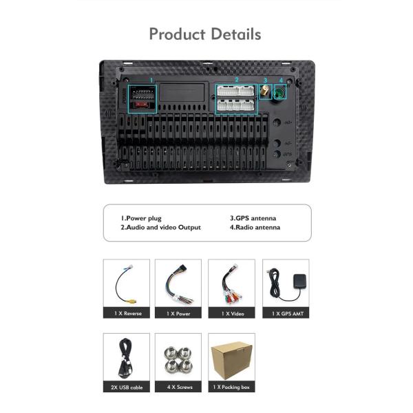 2 jugador de Android del coche del dinar 2+32g jugador universal de Android del coche de Mirrorlink de 9 pulgadas