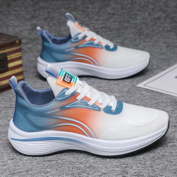 Men's Breathable Mesh Anti Slip Outsole PVC Injection Sneaker for Casual Walking