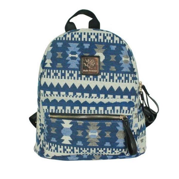 2016 Vertical square cloth fabric fashion ladies casual backpack schoolbag