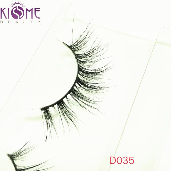 Cruelty Free Fashion Natural Mink Eyelashes Black Band 0.01~0.15 Mm Thickness D035