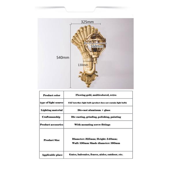 Wall lamp mirror front lamp LED wall lamp courtyard aisle courtyard wall outdoor waterproof wall lamp(WH-HR-66)