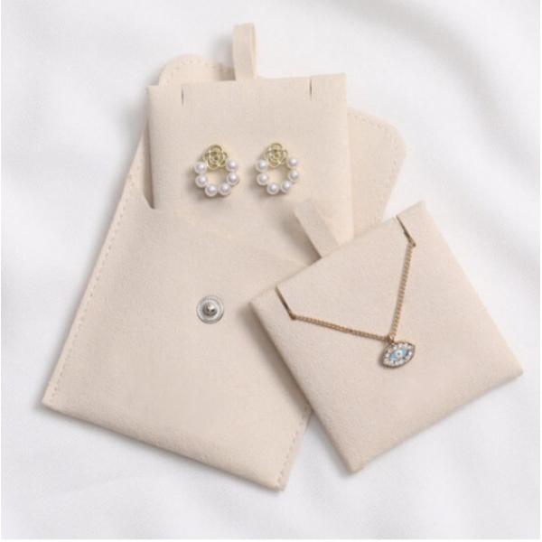 Microfiber Fabric Jewelry Pouch Earrings Necklace Packaging Foil Stamping