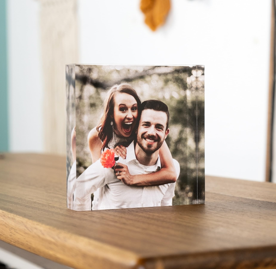 Engraving Custom Acrylic Block UV Photo Print Square Unique Personalized Gift