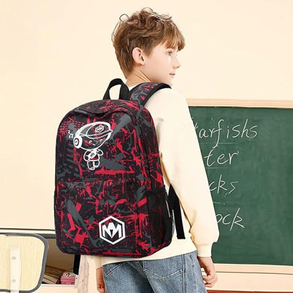 Galaxy Luminous Safety Classic Cartoon Canvas School Backpack Shoulder Laptop Bag