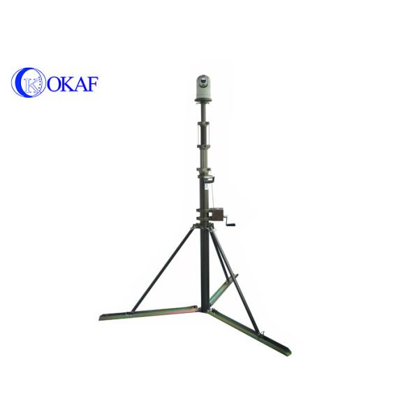 Manual Telescoping Camera Mast , Surveillance Telescopic Antenna Tower Aluminum